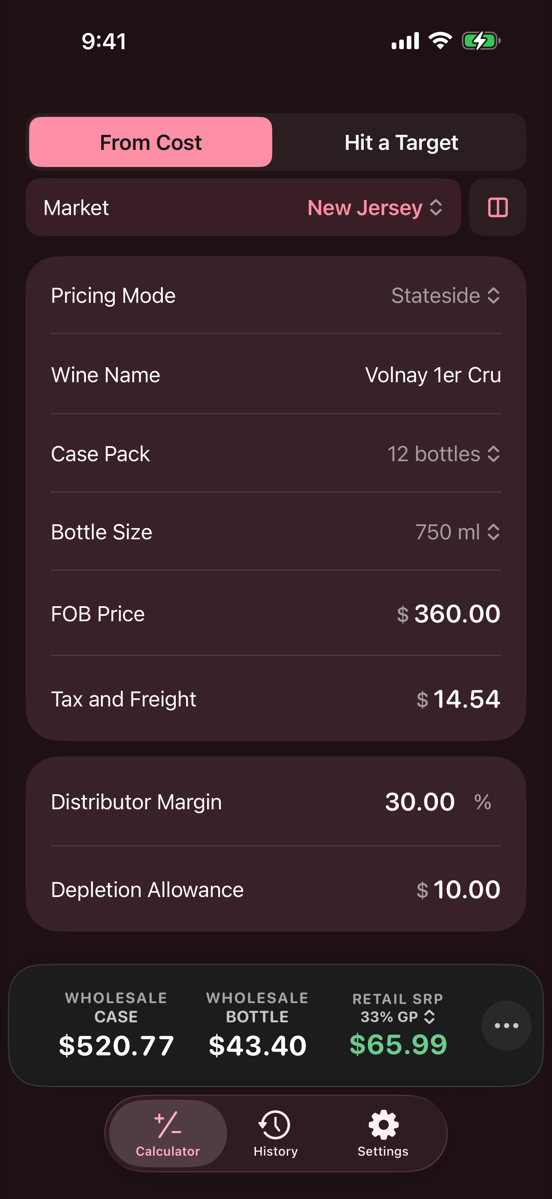 The same stateside build in dark mode